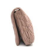 Miu Miu Crystal-Strap Flap Bag Cameo Pink Matelasse Leather Small Clutch