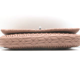 Miu Miu Crystal-Strap Flap Bag Cameo Pink Matelasse Leather Small Clutch