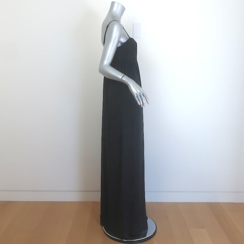 STAUD Villandry Floral Jacquard Jumpsuit Black Satin Size 8