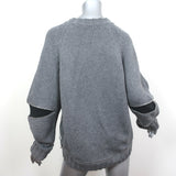 Alexander McQueen Bejeweled Argyle Sweater Gray Wool Size Large