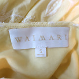 WAIMARI Paloma Smocked Embroidered Mini Dress Light Yellow Cotton Size Small