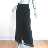 Issey Miyake Fringed Maxi Wrap Skirt Black Size Medium