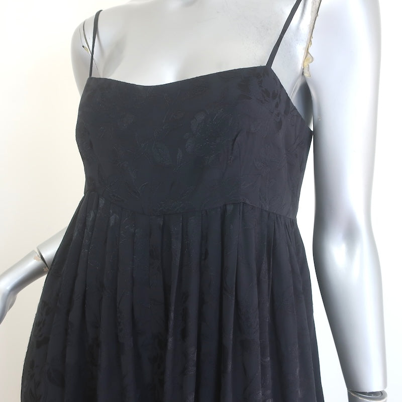 STAUD Villandry Floral Jacquard Jumpsuit Black Satin Size 8