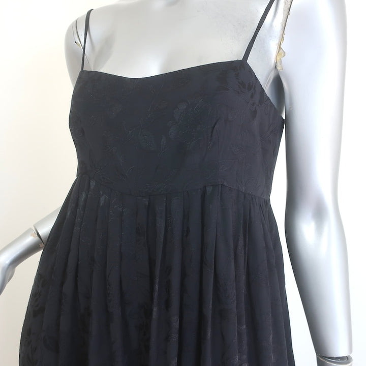 STAUD Villandry Floral Jacquard Jumpsuit Black Satin Size 8