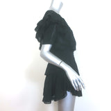 LoveShackFancy Natasha Ruffled Mini Dress Black Lace-Trim Swiss Dot Size Small