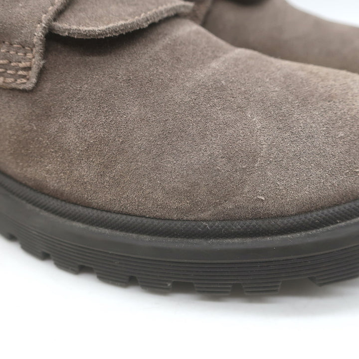Moncler Patty Shearling Hiking Boots Taupe Gray Suede Size 36