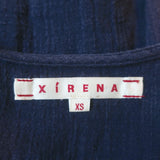 Xirena V-Neck Top Navy Cotton Size Extra Small 3/4 Sleeve Blouse