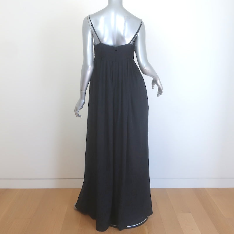 STAUD Villandry Floral Jacquard Jumpsuit Black Satin Size 8