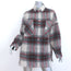IRO Minksy Oversized Plaid Jacket Gray/Red Wool-Blend Size 34