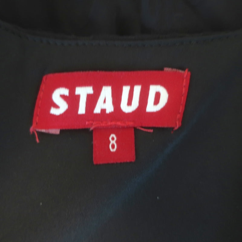 STAUD Villandry Floral Jacquard Jumpsuit Black Satin Size 8