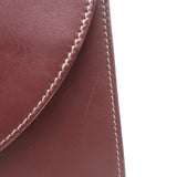 Vintage Cartier Top Handle Flap Bag Burgundy Leather
