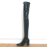 Saint Laurent Betty Thigh High Boots Black Stretch Vinyl Size 38.5