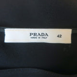 Prada A-Line Midi Skirt Black Crepe Size 42