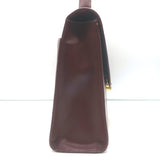 Vintage Cartier Top Handle Flap Bag Burgundy Leather