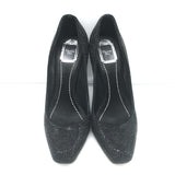Christian Dior Crystal-Embellished Pumps Black Suede Size 39