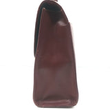 Vintage Cartier Top Handle Flap Bag Burgundy Leather