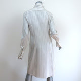 Maison Margiela Scarf Shirtdress Cream Striped Silk Size 42 Long Sleeve Dress