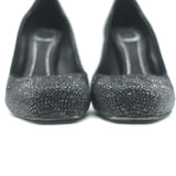 Christian Dior Crystal-Embellished Pumps Black Suede Size 39