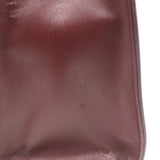 Vintage Cartier Top Handle Flap Bag Burgundy Leather