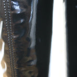 Saint Laurent Betty Thigh High Boots Black Stretch Vinyl Size 38.5