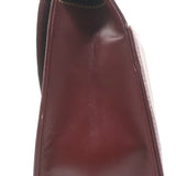 Vintage Cartier Top Handle Flap Bag Burgundy Leather