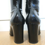 Saint Laurent Betty Thigh High Boots Black Stretch Vinyl Size 38.5