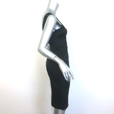 Prada Satin Sleeveless Sheath Dress Black Stretch Silk Size 40