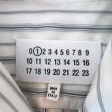 Maison Margiela Scarf Shirtdress Cream Striped Silk Size 42 Long Sleeve Dress