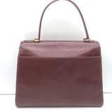 Vintage Cartier Top Handle Flap Bag Burgundy Leather