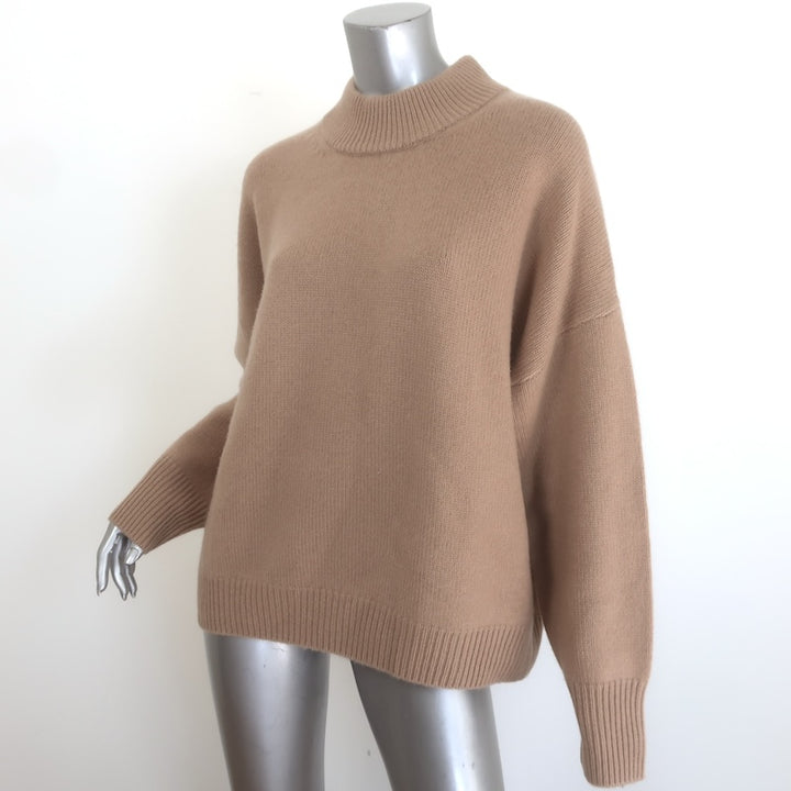 NAADAM Super Luxe Cashmere Mock Neck Sweater Camel Size Large