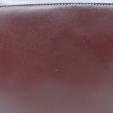 Vintage Cartier Top Handle Flap Bag Burgundy Leather