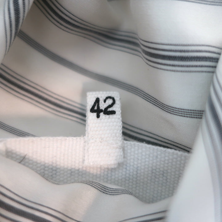 Maison Margiela Scarf Shirtdress Cream Striped Silk Size 42 Long Sleeve Dress