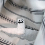 Maison Margiela Scarf Shirtdress Cream Striped Silk Size 42 Long Sleeve Dress