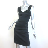 Prada Satin Sleeveless Sheath Dress Black Stretch Silk Size 40