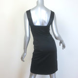 Prada Satin Sleeveless Sheath Dress Black Stretch Silk Size 40