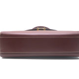 Vintage Cartier Top Handle Flap Bag Burgundy Leather