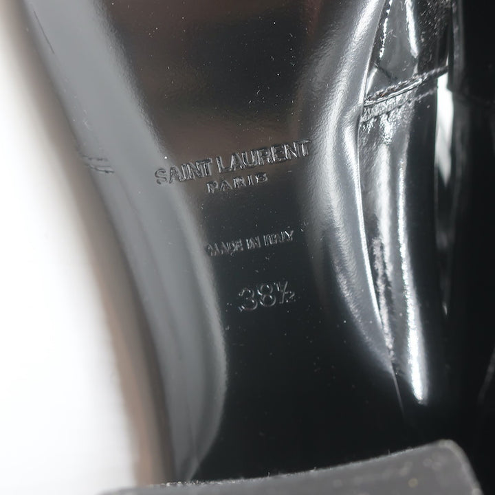 Saint Laurent Betty Thigh High Boots Black Stretch Vinyl Size 38.5