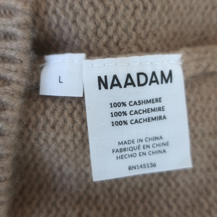 NAADAM Super Luxe Cashmere Mock Neck Sweater Camel Size Large