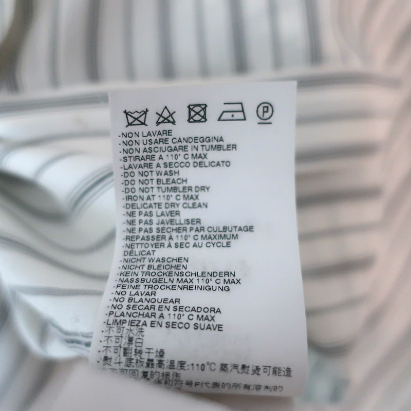 Maison Margiela Scarf Shirtdress Cream Striped Silk Size 42 Long Sleeve Dress