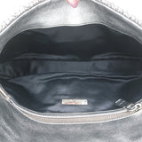 Miu Miu Crystal-Strap Flap Bag Silver Metallic Matelasse Leather Small Clutch