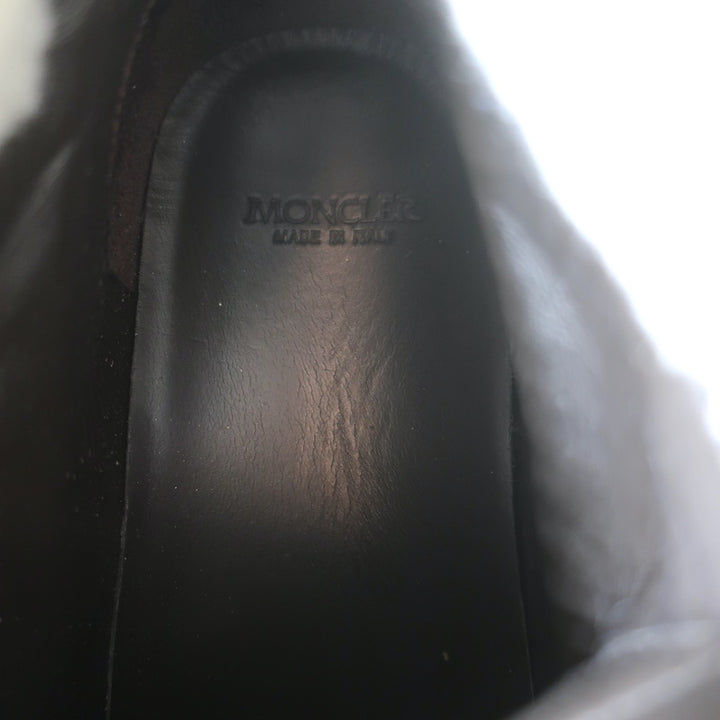 Moncler Patty Shearling Hiking Boots Taupe Gray Suede Size 36