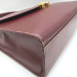 Vintage Cartier Top Handle Flap Bag Burgundy Leather