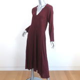 Xirena Maxi Dress Gold Lurex-Striped Burgundy Gauze Size Medium