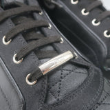 Christian Dior Cannage Leather High Top Sneakers Black Size 39.5