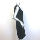 Valentino Layered-Back Sleeveless Shift Dress Black Wool-Silk Size 4