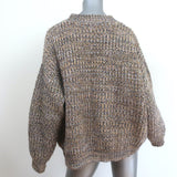 THE GREAT Marled Crew Sweater Beige Chunky Alpaca Knit Size 1 Oversize Pullover