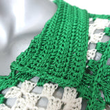 Calle Del Mar Short Sleeve Crochet Shirt Green/Cream Size Medium