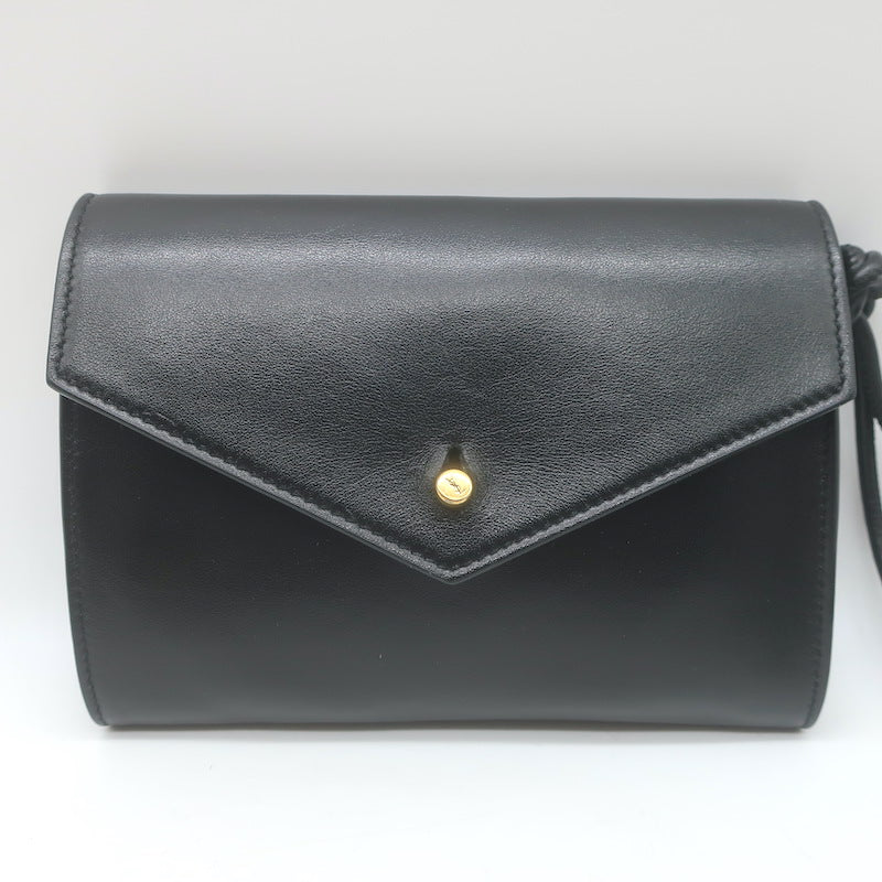 Saint Laurent Mini Envelope Tassel Crossbody Black Leather Belt Bag
