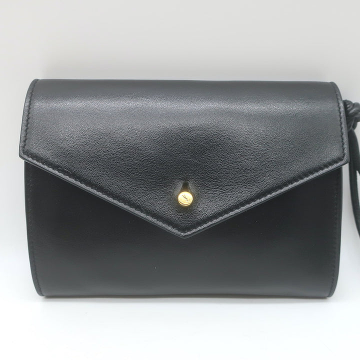 Saint Laurent Mini Envelope Tassel Crossbody Black Leather Belt Bag