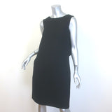 Valentino Layered-Back Sleeveless Shift Dress Black Wool-Silk Size 4